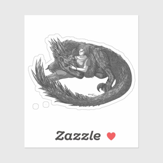 Pegatina Dinosaurio tenebroso (Hoja)