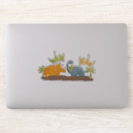 Pegatina Dinosaurios Cutos Vida Silvestre Prehistórica