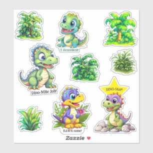 Pegatina Dinosaurios y estímulo del follaje de la jungla