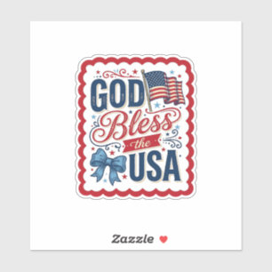 Pegatina Dios bendiga a Estados Unidos Camiseta vintage dis