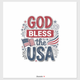 Pegatina Dios bendiga a Estados Unidos Camiseta vintage pat