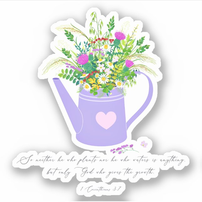 Pegatina Dios da la flor del crecimiento (Anverso)