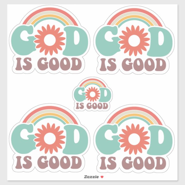 Pegatina Dios es bueno (Hoja)