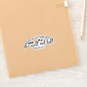 Pegatina Dios está dentro de ella, ella no caerá