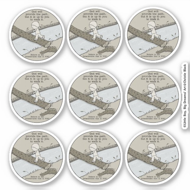 Pegatina Dios estará allí (Anverso)