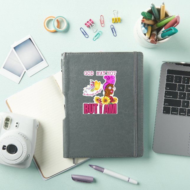 Pegatina Dios No Puede Estar Contigo Pero Soy Camiseta. (Funda para iPad)