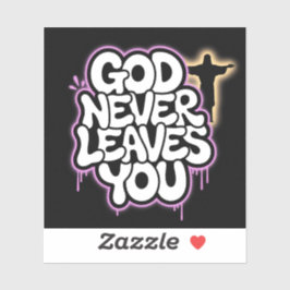 Pegatina Dios nunca te deja - Edición Negra