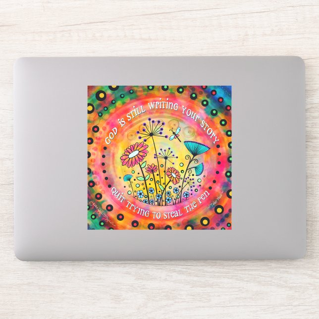Pegatina Dios sigue escribiendo tu historia Bonito floral (Ordenador)