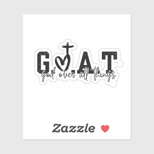 Pegatina Dios sobre todas las cosas cristiano Jesús (Hoja)