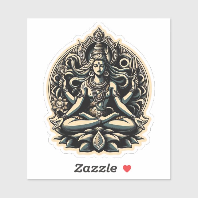 Pegatina Diosa hindú Shiva (Hoja)