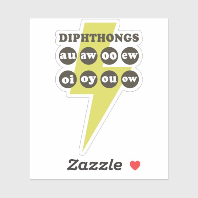 Pegatina Dipthong aprendiendo inglés con fonía (Hoja)