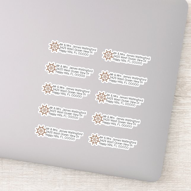 Pegatina Dirección de devolución de la rueda del barco (Detalle)