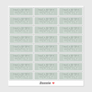 Pegatina Dirección de devolución de monograma moderno trans