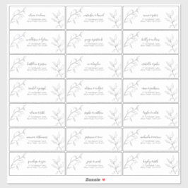 Pegatina Dirección de invitado botánico Black Script modern