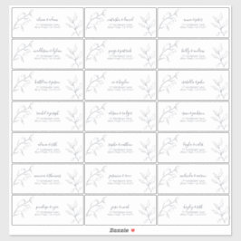 Pegatina Dirección de invitado botánico con guión azul de l