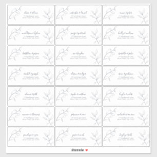 Pegatina Dirección de invitado botánico con guión azul de l