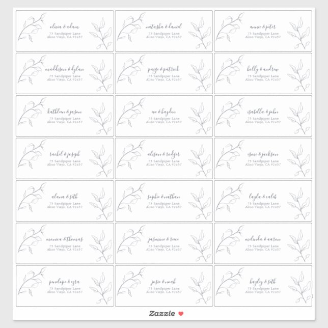 Pegatina Dirección de invitado botánico con guión azul de l (Hoja)