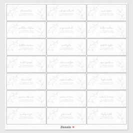 Pegatina Dirección de Invitado Botánico Modern Sage Green S