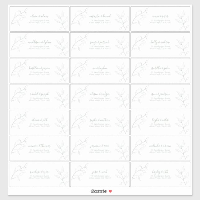 Pegatina Dirección de Invitado Botánico Modern Sage Green S (Hoja)