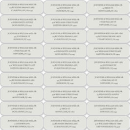 Pegatina Dirección de invitado de Boda gótico Black on Ecru