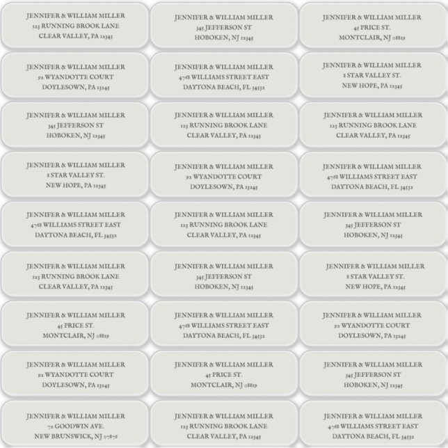 Pegatina Dirección de invitado de Boda gótico Black on Ecru (Anverso)