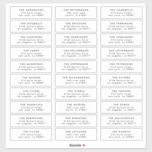 Pegatina Dirección de invitado de boda individual de estilo