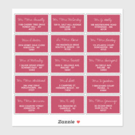 Pegatina Dirección de invitado de Boda minimalista con guió