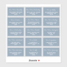 Pegatina Dirección de invitado de Boda minimalista con guió