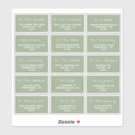 Pegatina Dirección de invitado de Boda minimalista con guió