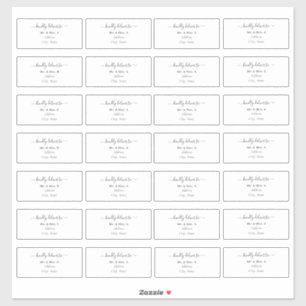 Pegatina Dirección de invitado de DIY de caligrafía transpa