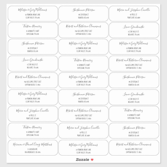 Pegatina Dirección de invitado de escritura de estilo Boho (Hoja)