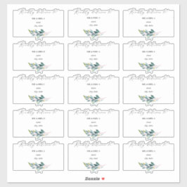 Pegatina Dirección de invitado de eucalipto de goma azul rú