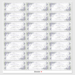 Pegatina Dirección de invitado de Lavanda Rústica Eucalyptu