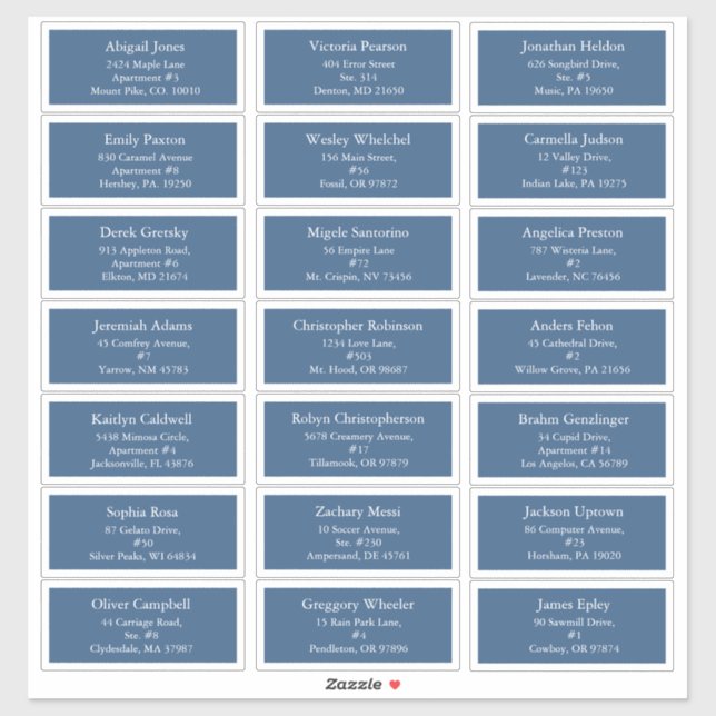 Pegatina Dirección de invitado de los Navidades de Blue Hol (Hoja)