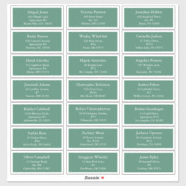 Pegatina Dirección de invitado de los Navidades de Green Ho