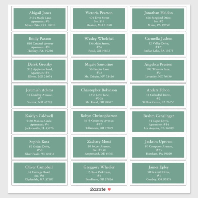 Pegatina Dirección de invitado de los Navidades de Green Ho (Hoja)