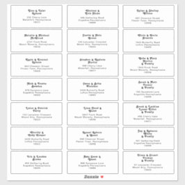 Pegatina Dirección de invitado del Boda de fletamento retro