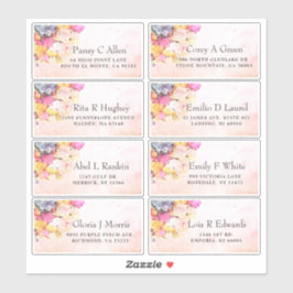 Pegatina Dirección de invitado del Boda de las flores de co