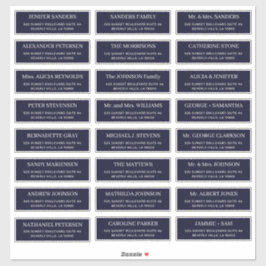 Pegatina Dirección de invitado del boda de tipografía moder