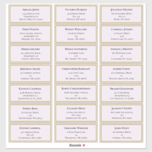 Pegatina Dirección de invitado del Boda Wildflower Fern Lav