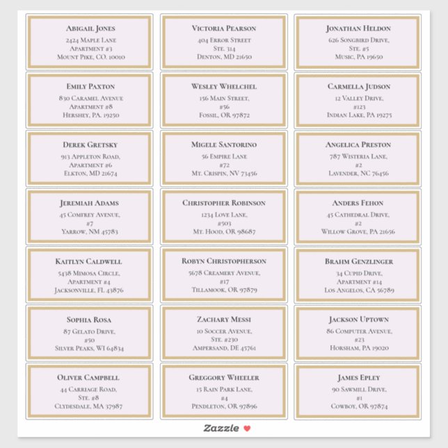 Pegatina Dirección de invitado del Boda Wildflower Fern Lav (Hoja)