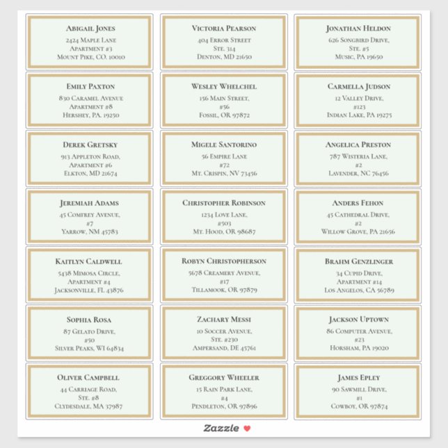 Pegatina Dirección de invitado del Boda Wildflower Fern Min (Hoja)