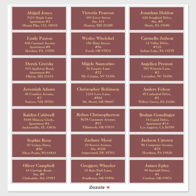 Pegatina Dirección de invitado rojo de los Navidades clásic (Hoja)