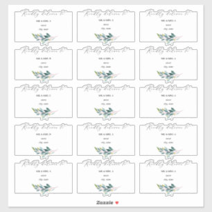 Pegatina Dirección de invitado Rustic Blue Gum Eucalyptus
