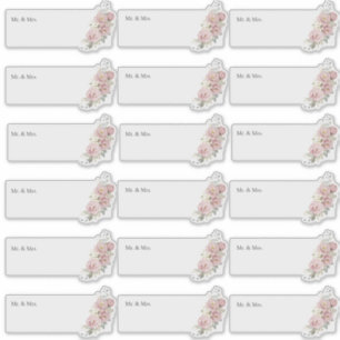Pegatina Dirección de invitado transparente H2 Rosas polvor