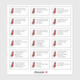 Pegatina Dirección de nombre de invitado de Boda individual