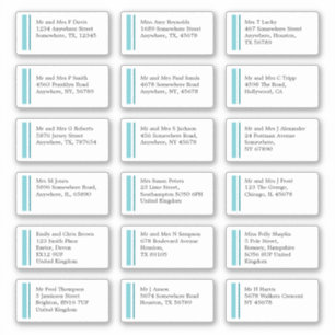 Pegatina Dirección de nombre individual de la línea azul pu