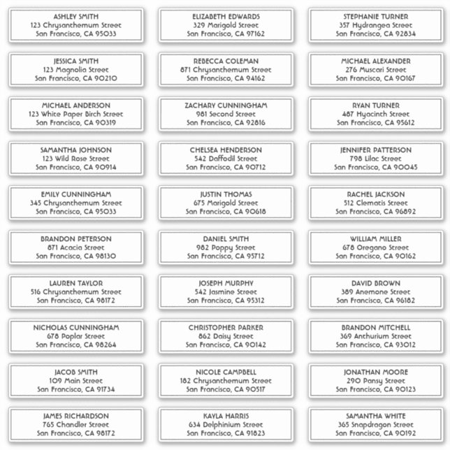 Pegatina Dirección de nombres de invitado de Boda de marco  (Anverso)