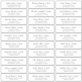 Pegatina Dirección de nombres de invitados de Boda de escri