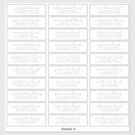 Pegatina Dirección de nombres de invitados de Boda de Moda